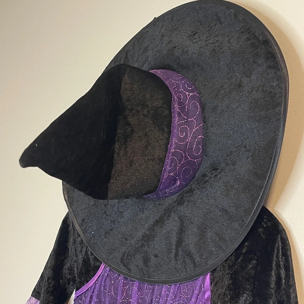 Costumes USA Child Witch Sorceress Dress Costume Cosplay WITH HAT Purple black